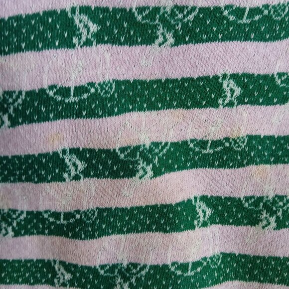 Girls 6/8 Vintage Tank Top Unicycle Print Green White Striped Sleeveless 1970's - Picture 3 of 5